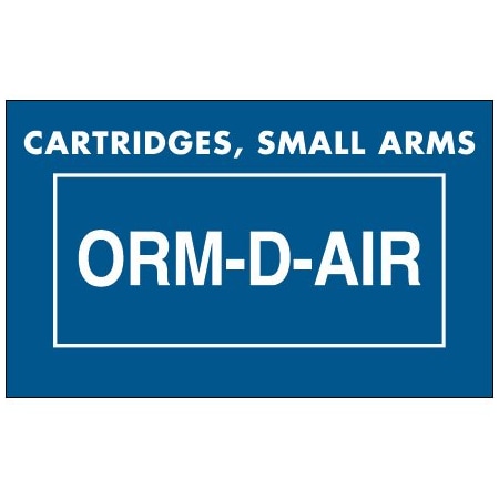 Bsc Preferred 1-3/8 x 2 1/4'' - ''Cartridges, Small Arms ORM-D-AIR'' Labels DL7031